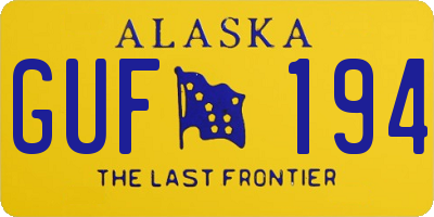 AK license plate GUF194