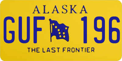 AK license plate GUF196
