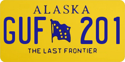 AK license plate GUF201