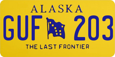 AK license plate GUF203