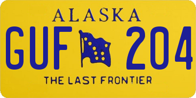 AK license plate GUF204