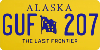 AK license plate GUF207