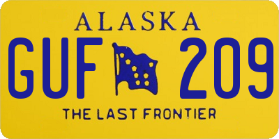 AK license plate GUF209