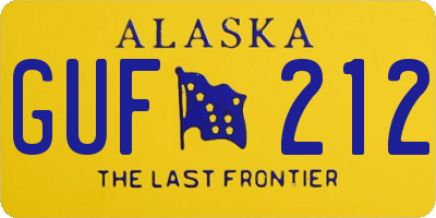 AK license plate GUF212