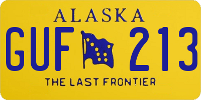 AK license plate GUF213