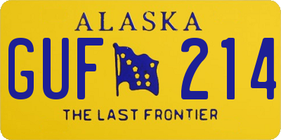 AK license plate GUF214