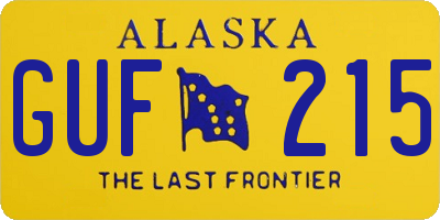 AK license plate GUF215