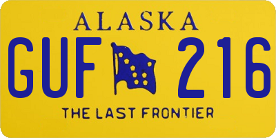 AK license plate GUF216