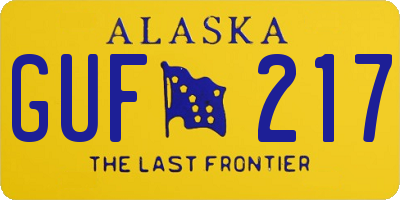 AK license plate GUF217