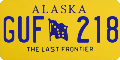 AK license plate GUF218