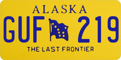 AK license plate GUF219