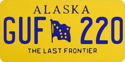 AK license plate GUF220