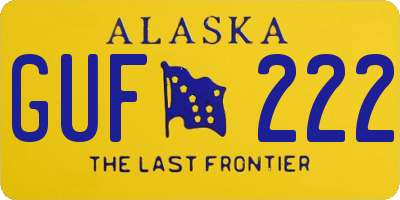 AK license plate GUF222
