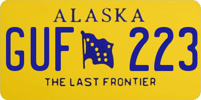 AK license plate GUF223