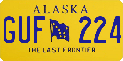AK license plate GUF224