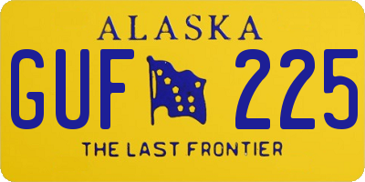 AK license plate GUF225