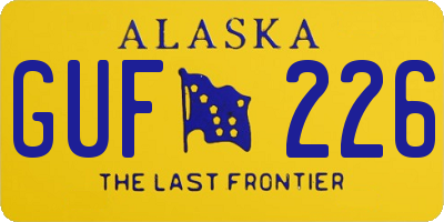 AK license plate GUF226