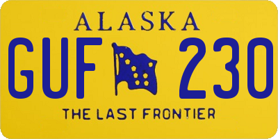 AK license plate GUF230