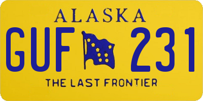 AK license plate GUF231