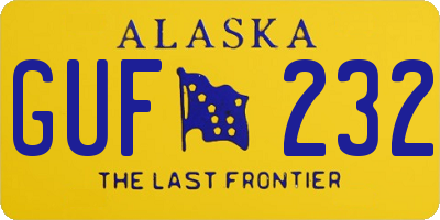 AK license plate GUF232