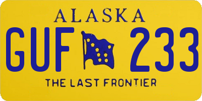 AK license plate GUF233