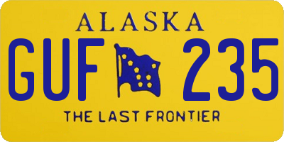 AK license plate GUF235