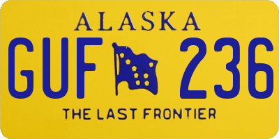 AK license plate GUF236