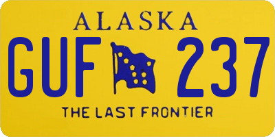 AK license plate GUF237