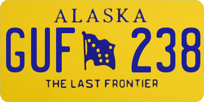 AK license plate GUF238