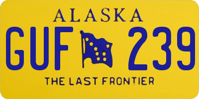 AK license plate GUF239