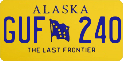 AK license plate GUF240