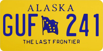 AK license plate GUF241