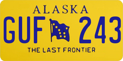 AK license plate GUF243