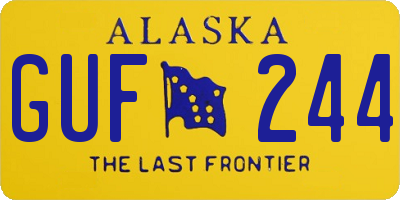 AK license plate GUF244