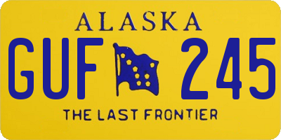 AK license plate GUF245