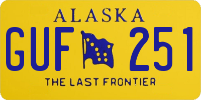 AK license plate GUF251