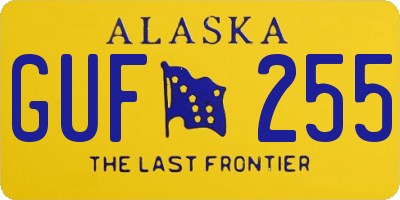 AK license plate GUF255