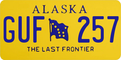 AK license plate GUF257