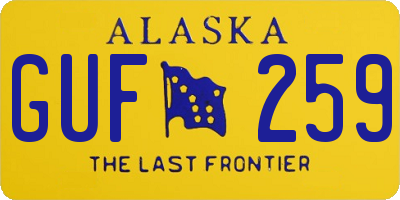 AK license plate GUF259