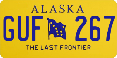 AK license plate GUF267