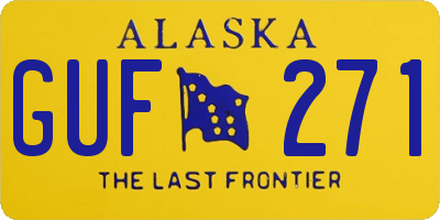 AK license plate GUF271