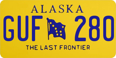 AK license plate GUF280