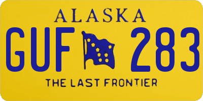 AK license plate GUF283