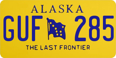 AK license plate GUF285