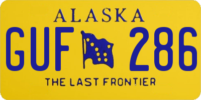 AK license plate GUF286