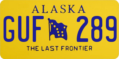AK license plate GUF289