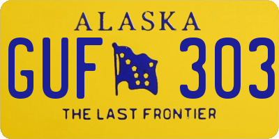 AK license plate GUF303