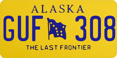 AK license plate GUF308