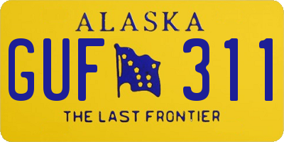 AK license plate GUF311