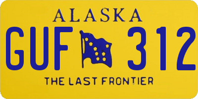 AK license plate GUF312